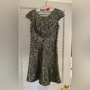 Shoshanna Black and Gold Twead Dress Size 2